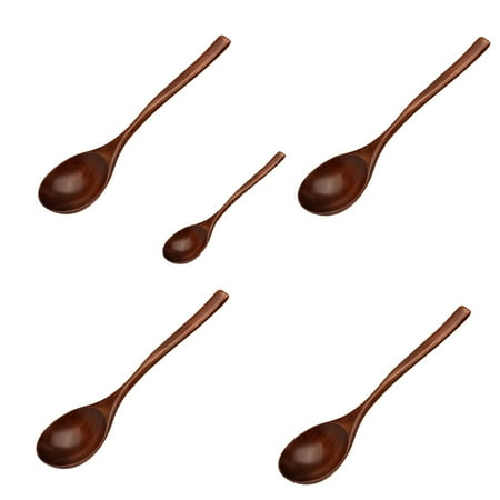 

ievspot 5 Pcs Wooden Water Spoon Set Rice Measuring Spoons Large Ladle for Water Soup Kitchen Utensil for Mixing Drinking Noodles