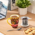 thumbnail image 4 of Vancasso Tea Mug with Infuser and Lid, 18 oz Loose Leaf Tea Cup with Strainer, Ceramic Coffee Mug for Tea, Coffee, Microwave & Dishwasher Safe, 4 of 10