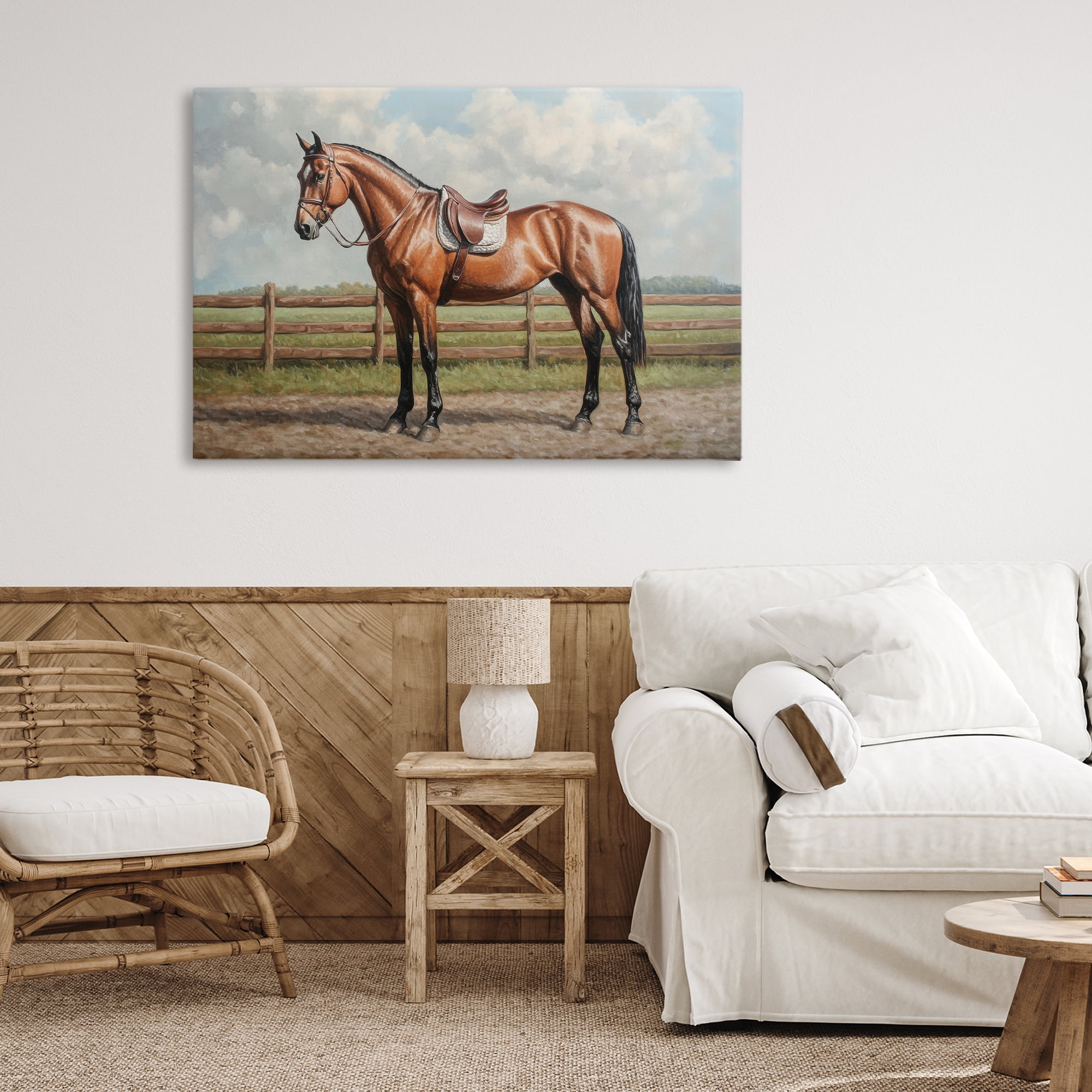 Stupell Industries Sunshine Pony on Farm Path Canvas Wall Art, design by Petal Prints Design