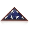 Reminded Memorial Veteran American Flag Display Case, Solid Wood Cherry ...