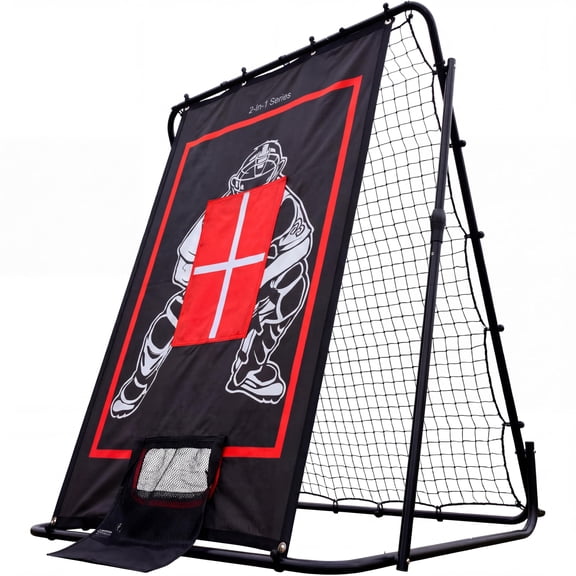 2-in-1 Baseball Pitching Net with Rebounder, Pitchback Trainer for Throwing, Fielding & Practice Drills – Includes Strike Zone for Solo Training