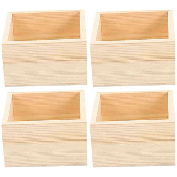 WHAMVOX 4 Pcs Home Decor Stackable Storage Wooden Box Gift