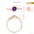 thumbnail image 4 of ANGARA Natural Semi Bezel-Set Solitaire Round Amethyst Bypass Ring in 14K Rose Gold for Women (Size-6mm) | February Birthstone, Birthday, Anniversary, Jewelry Gift for Women | Natural Amethyst Ring, 4 of 8