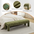 thumbnail image 6 of Zesthouse 63″ End of Bed Bench, Boucle Tufted Upholstered Ottoman Bench with Padded Seat and Solid Wood Leg, Modern Entryway Bench for Bedroom, Living Room, Green, 6 of 11