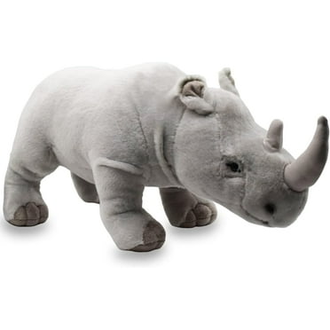 Realistic White Rhinoceros Stuffed Animal Plush Toy, Lifelike Animal Plushies, Simulation Animals Doll