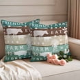 thumbnail image 2 of Farmhouse Animal Pillow Covers 2 Pack Chicken Cow Pig Windmills Teal Wood Pillowcase Waterproof Outdoor Throw Pillow Cover for Patio Garden Square Cushion 16”x16”, 2 of 9