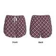 thumbnail image 5 of Lsque Red Blue Checked Printed Women's Running Shorts with Liner Pockets,Elastic Quick Dry Workout Athletic Gym Yoga Shorts,Womens High Waist Shorts-XX-Large, 5 of 9