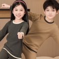 thumbnail image 3 of Generic Toddler Baby Boys Girls Middle Large Warm Velvet Long Sleeved Pullover Sweatshirt Thermal Underwear Bottoming Shirt Tops Autumn Winter Clothes for Outdoor Indoor Holiday（3-4 Years Orange）, 3 of 3