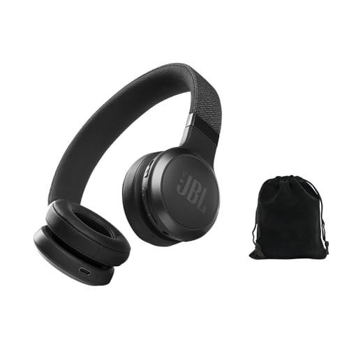 JBL Live 460NC Auriculares Supra Inalámbricos con Cancelación de Ruido, Bluetooth 5.0, Batería 50H, Llamadas Manos Libres, ANC Adaptativo, Asistente de Google y Alexa - Negro, Incluye Bolsa de Transpo