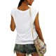 thumbnail image 5 of Camiseta básica de verano para mujer, holgada, con cuello en V y manga corta, sin mangas., 5 of 6