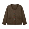 thumbnail image 5 of ShomPort Women's Cardigan Sweaters Soft Plus Size Button Open Front Long Sleeve Knit Outerwear with Pockets, 5 of 7