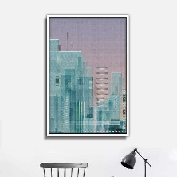 wall26 Framed Canvas Wall Art for Living Room, Bedroom Abstract City Theme Canvas Prints for Home Decoration Ready to Hang - 16x24 inches