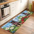 thumbnail image 3 of Independence Day Washable Runner Rugs 2'x6', American Flag Cute Dog Puppy Colorful Flowers Low Pile Throw Entryway Rug Non-Slip Sturdy Edge Binding Carpet for Indoor Bedside Entrance Bedside, 3 of 9
