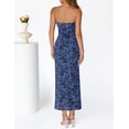 thumbnail image 4 of Merokeety Summer Tube Dress for Women Floral Mesh Bodycon Maxi Dress DustyBlue m, 4 of 5