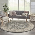 thumbnail image 2 of Nourison Living Treasures 94" Round Wool Indoor Rug in Gray-Ivory, 2 of 9