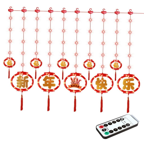 Adorno de luz de cadena china colgante con control remoto para Año Nuevo Estilo A