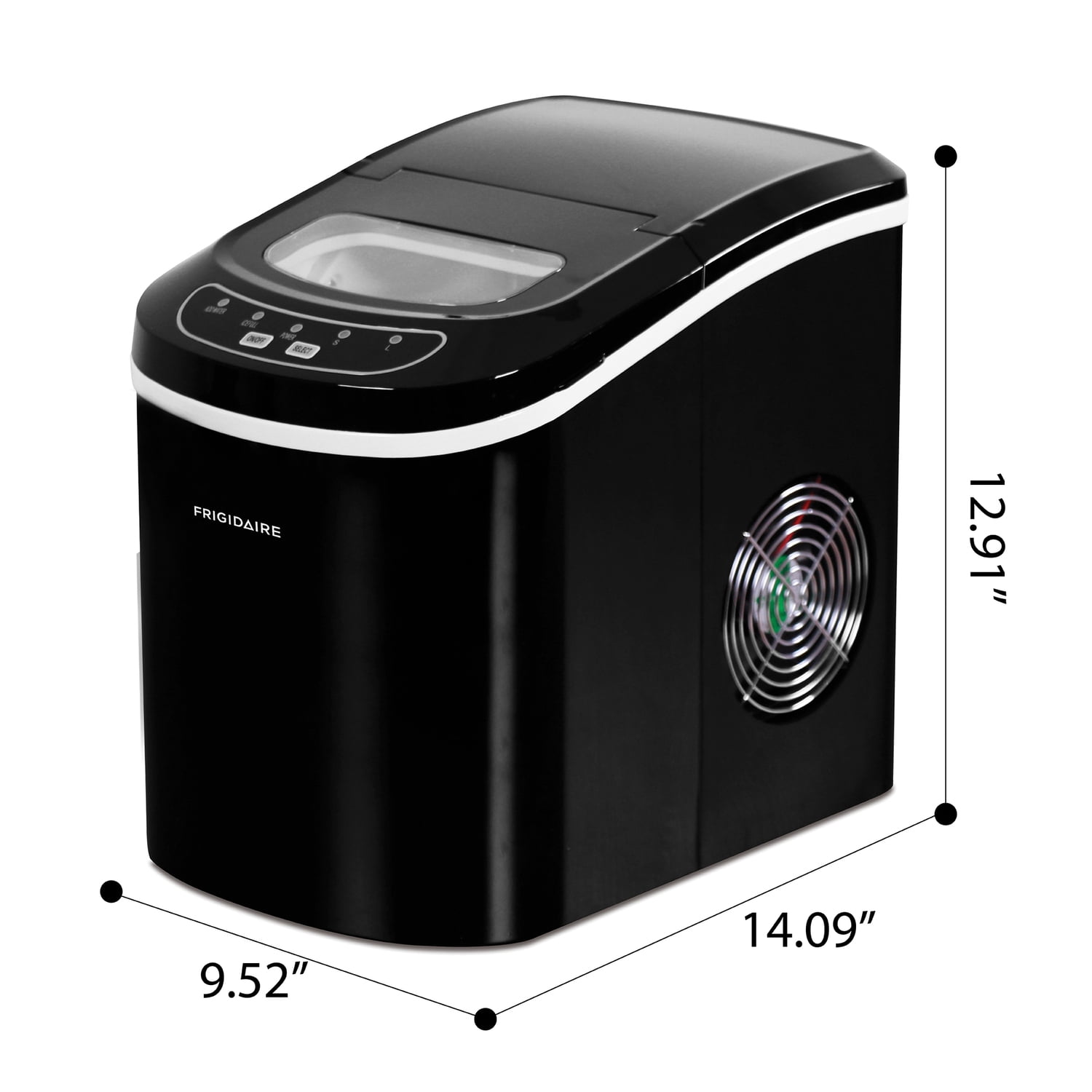 Frigidaire 200-Watt 26 Lbs. per Day Portable Compact Ice Maker, Black