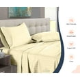 thumbnail image 3 of SGI Bedding 600 TC Egyptian Cotton Bed Sheet Set - Alberta King Size Sheets 600 Count Sheets Soft, Durable Sheets Cotton Sheets in 600 TC 18" Deep, Ivory Stripe, 3 of 8
