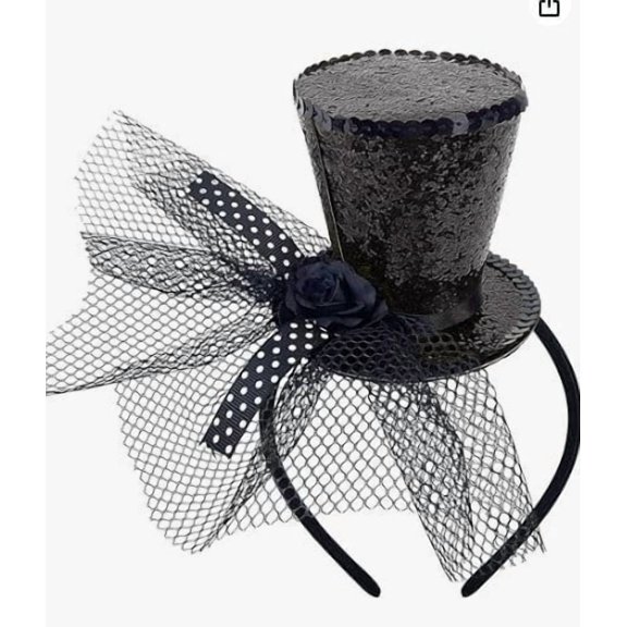 Msgweeeg Head Band Hair Band Mini Top Hat with Bow Suitable for Girls and Women's Themed Party Party Carnival Halloween Accessories