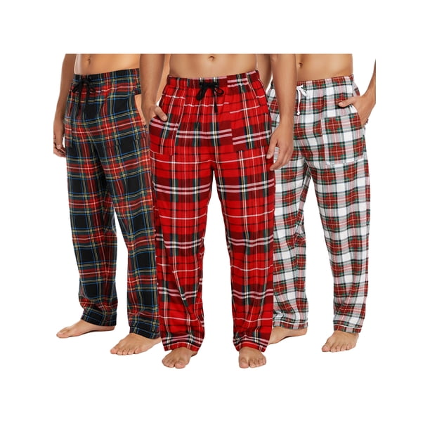 Espada Pantalon de Pijama de Franela para Hombre (Paquete de 3)