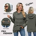 thumbnail image 4 of TEMOFON Women's Hoodies with Pockets Long Sleeve Pullover Sweatshirts Casual Fall Winter Striped Hoodie Tops, 4 of 7
