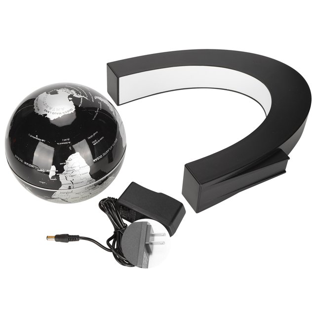 Globo flotante magnético, mapa del mundo de 6 pulgadas, bola de levitación, Base en forma de C, decoración de escritorio, enchufe de 100-240VUS