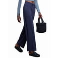 thumbnail image 2 of Pantalones Anchos y Cómodos para Mujer, con Bolsillos Grandes, para Fitness, Yoga y Deportes Casuales. Azul Marino M, 2 of 9