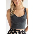 thumbnail image 2 of Ragstock Black Stone Washed Seamless Ribbed Crop Tank, 2 of 4