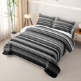 thumbnail image 3 of Castle Fairy Minimalist Horizontal Stripe Quilt Full 3-Piece,Abstract Thin Line Full Bedspread Sets,Black White Gray,1 Coverlet and 2 Pillowcases, 3 of 7