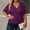 Purple, variant on Women's Plus Size V Neck T Shirt Casual Stretchy Waist Comfortable Summer Fall Top for Everyday Wear with Jeans Long Sleeve Compression Shirt Womens Loose Fit Running Tops Athletic Shirts Women