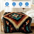 thumbnail image 4 of Boho Orange Teal Cooling Blanket,Lightweight Breathable Summer Throw Blanket with Double Sided Cold Effect,Southwestern Abstract Geometric Ethnic Picnic Blankets Bed Sheet for Hot Sleepers 30"x40", 4 of 8