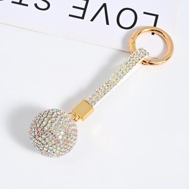 Rhinestone Ball Alloy Claw Keychain Cute Car Keychain Bag Purse Decor Pendant