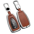 thumbnail image 3 of BUYISI Zinc Alloy Leather Remote Key Fob Cover Case For Chevrolet For Cruze For Camaro Brown, 3 of 5