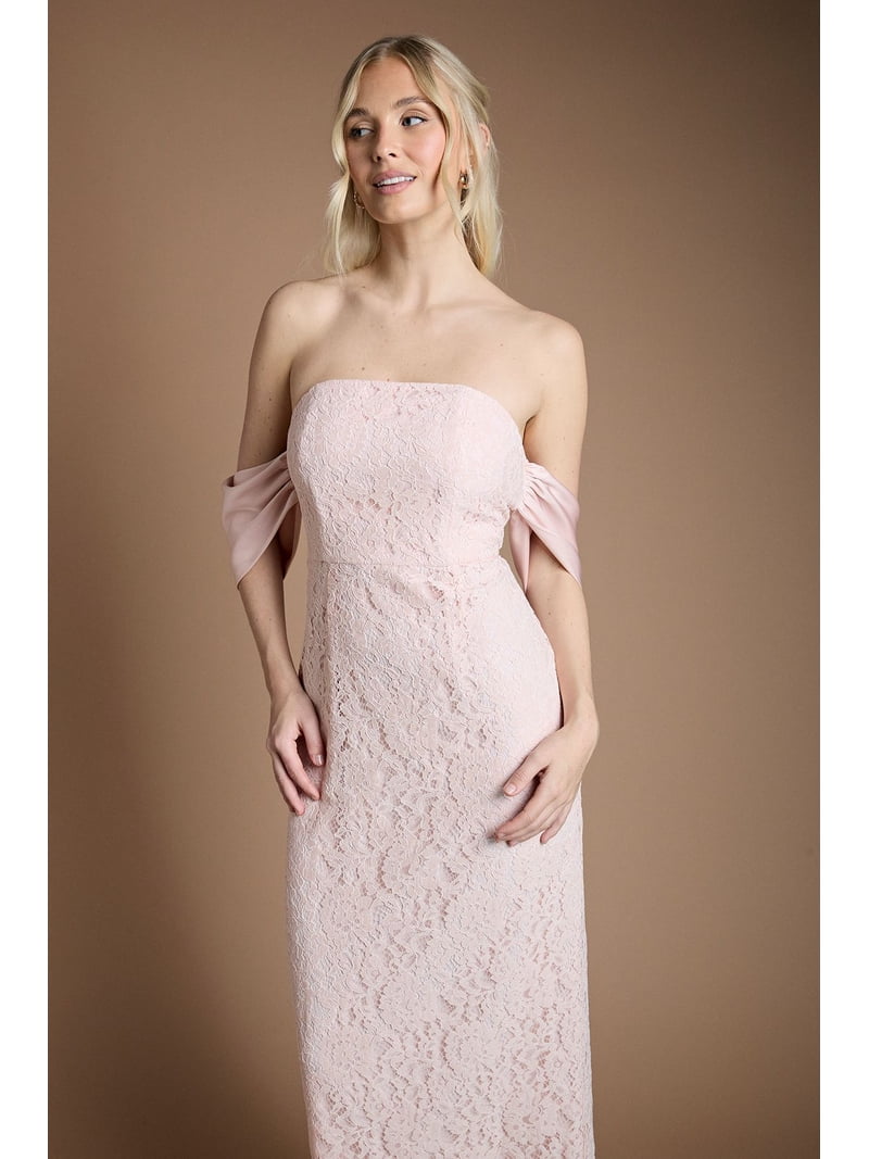 coast pink maxi dress Pink Coast Lace Pleated Maxi Dress