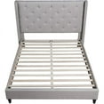 thumbnail image 5 of Bowery Hill Fabric Upholstered Wingback Cal King Platform Bed in Gray, 5 of 5