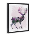 thumbnail image 3 of Stupell Industries Bohemian Wildflower Patterned Deer Black Floating Frame Canvas Art, 17 x 21, by Fab Funky, 3 of 8