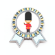 thumbnail image 1 of Royal  Inglaterra Cartoon Insignia broche Medalla ganadora, 1 of 3