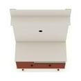 thumbnail image 4 of Tribeca 35.43 Mid-Century Modern TV Stand and Panel with Media and Display Shelves in Off White and Terra Orange Pink, 4 of 5
