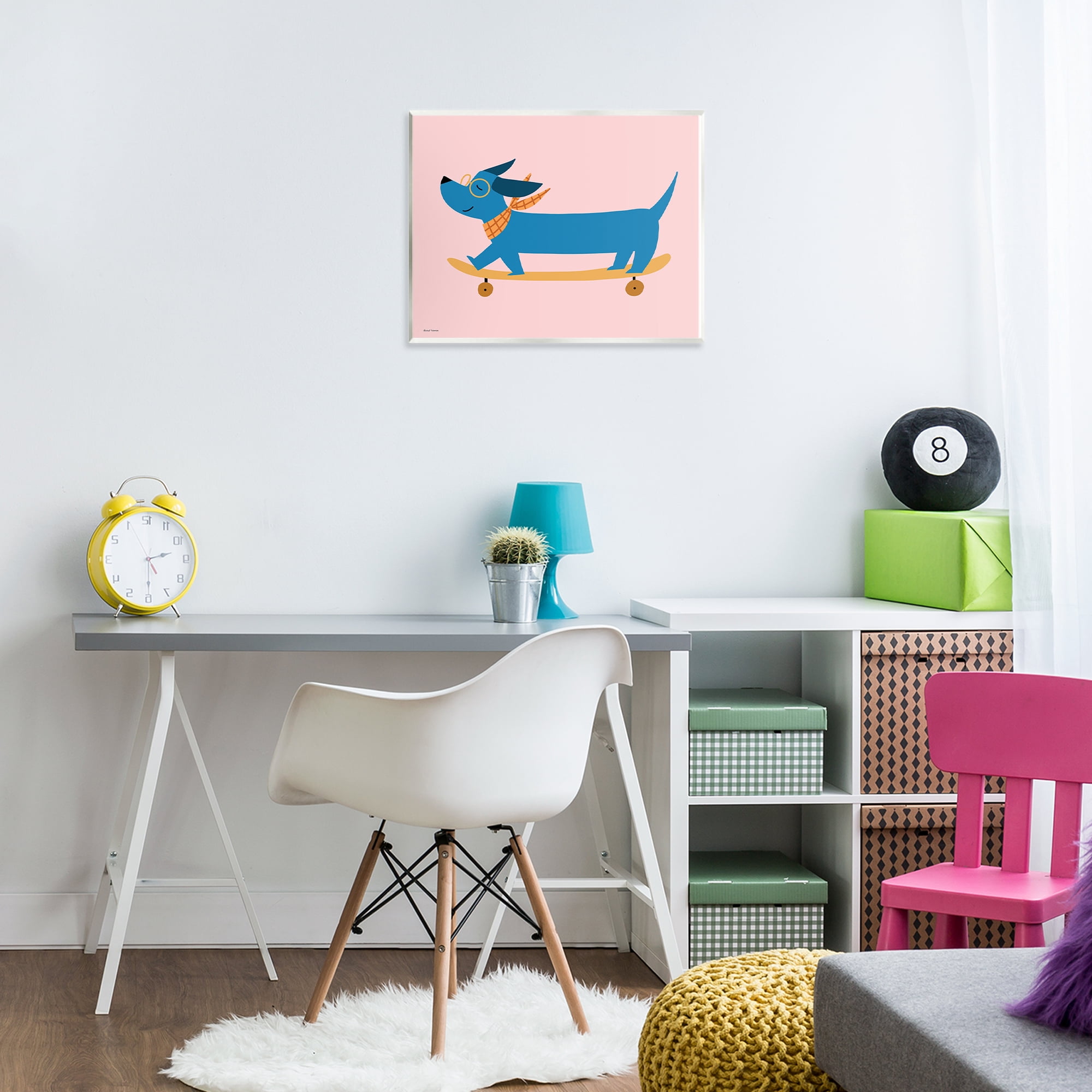 Stupell Industries Skateboarding Wiener Dog Wall Plaque Art, design by Rachel Nieman