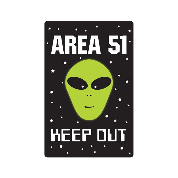 Area 51 Alien Aluminum Sign | Indoor/Outdoor | Funny Home Décor for Garages, Living Rooms, Bedroom, Offices | SignMission Parking Space Aliens Roswell Gift Spacemen Et Ufo Gag Funny