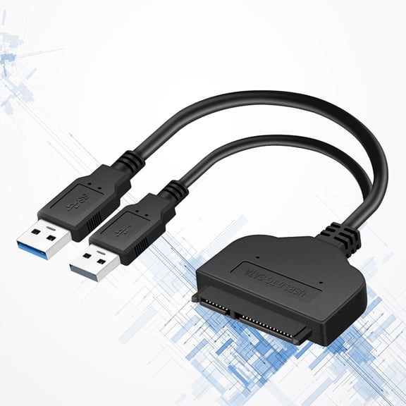 LEORX Data Recovery USB Hard Drive Adapter to USB Cable Black 1Pack