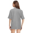 thumbnail image 4 of Polo Shirts for Women Short Sleeve Polo Golf T Shirts Summer Business Dressy Casual Tops Work 3 Button Collared Basic Tees Gray L, 4 of 4