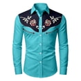 thumbnail image 3 of FYDUU Boy's Western Cowboy Shirt Printed Long Sleeve Shirts Vintage Casual Button Down Dress Shirts Festival Tops For Kids Regular Fit Blouses 10-11 Years, 3 of 3