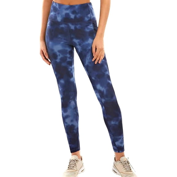 Danskin Ladies' Super Soft 7/8 Legging (Navy Wash Print, X-Large)