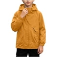thumbnail image 2 of Kids Hooded Jacket Long Sleeve Zip Up Jacket Mid Size Windproof Slight Waterproof Coat Daily Casual Outerwear for Boys, 2 of 9