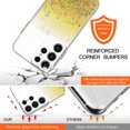 thumbnail image 3 of Compatible with Samsung Galaxy S23 Ultra Case Clear Cute Giltter Samsung S23 Ultra Phone Case for Women Girls Transparent TPU Bumper Cases with Lanyard Strap (Yellow), 3 of 14