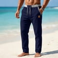 thumbnail image 2 of Enjoytime Men's Pants Patchwork Elastic Waist Casual Trousers Drawstring Lounge Joggers with Pockets, 2 of 5
