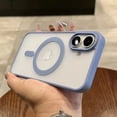 thumbnail image 4 of Matte Translucent Clear For Magsafe Wireless Charge Magnetic Case for iPhone 16 15 14 Plus 13 12 11 Pro Max Soft Bumper Cover Sierra Blue For iPhone 12, 4 of 6