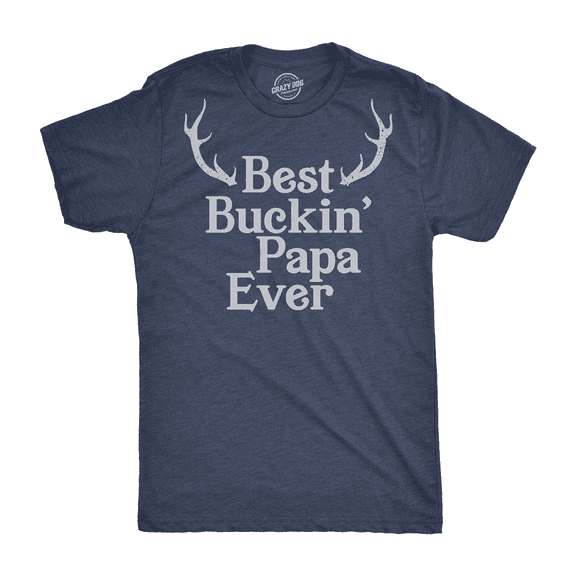 Mens Best Buckin Papa Ever T shirt Funny Fathers Day Hunting Tee Hunter Gift Dad Graphic Tees