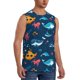 thumbnail image 2 of Fotbe Ocean Floor Animals Men's Camiseta sin Mangas Estampada para Hombres, Playera Casual para Gimnasio, Entrenamiento, Playa-X-Large, 2 of 7
